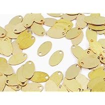 Amazon | メタルパーツ プレート オーバル型 ゴールド 100枚 チャーム