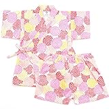 (ファンファン) FUN fun 甚平 スーツ 子供 キッズ ベビー 和花 ピンク 90