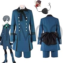 シエル・ファントムハイヴ　坊ちゃん コスプレ衣装　Ｍ〜L Amazon.co.jp: 黒執事 シエル コスプレ 坊ちゃん ホタテ衣装 髪