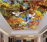 Sproud カスタム 3D 立体天井壁画ブルースカイ白鳩 Hd すばらしい絹の布 3 3D の絵天井 430 Cmx 300 Cm