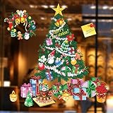 ホットセールクリスマスツリーショップウィンドウデカール取り外し可能なクリスマスガーランドウィンドウ/壁アートステッカーforショップホームフェスティバルデコレーション28 x 28インチ