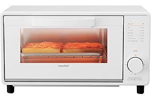 COMFEE' トースター オーブン・トースター 2枚焼き タイマー15分調節 1000W 上下高火力ヒーター 直感的なつまみ操作 焼き網＆受け皿付き お手入れカンタン CF-MD081-WH ホワイト