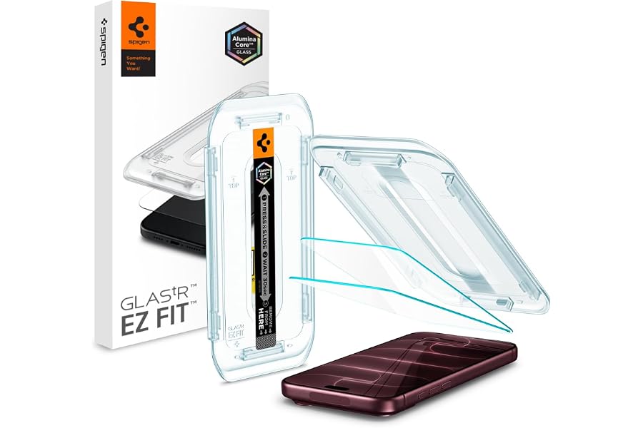 SPIGEN 2 Pack for iPhone 18 Pro Max/17 Pro Max/16 Pro Max Screen Protector | Alumina Core 10H+ Hardness Tempered Glass, Easy 