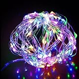 Lipoint 2Ｍ 20LED イルミネーションライト ストリングライト 電池式 ジュエリーライト ワイヤーライト 防水 結婚式 パーティー ガーデン 庭 電飾 クリスマス 屋外 室内の飾り カラフ