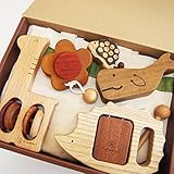 スプソリ 木のおもちゃ 幼児おもちゃギフト キッズすくすくセット リズム楽器3個 木製動物2個入り
