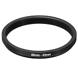 PATIKIL 46mm-43 mm メタルステップダウンリング カメラレンズフィルターアダプターリング カメラレンズフード用 アルミニウムフィルターアダプターリング 黒