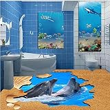 lhdlily 3d Dolphin Beachタイル床Painting防水厚みのあるバスルームリビングルームロビーフローリング壁紙壁画 LHDLily-561616981-19897