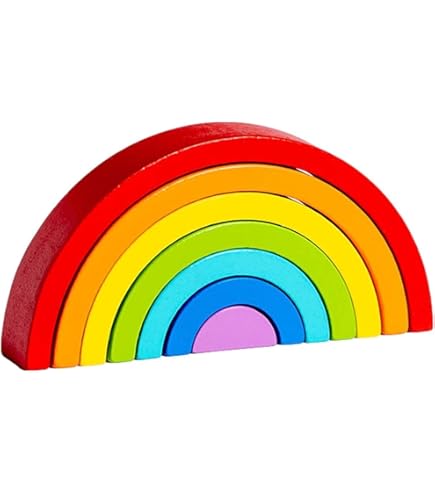 Amazon | 知育玩具 積み木 インテリア 見立て遊び 虹 レインボー 高さ