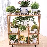 端まで フラワーラック ソリッドウッドの花のシェルフシェルフの靴のラックを組み立てるマルチポットのシェルフのバルコニーの居間のフォークの棚