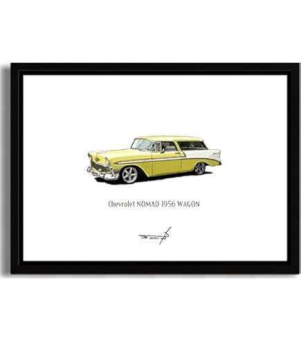 Chevrolet - GC-441シボレーベルエア限定版画サイン額装作家平右ヱ門 Amazon.co.jp: ポスター ビンテージカーポップアート アメ車 A4