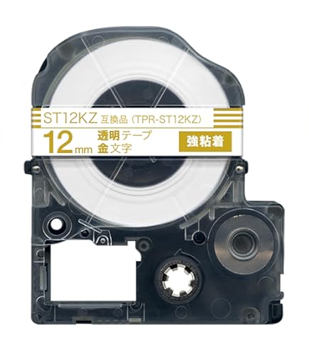 Amazon | AKEN テプラ 金文字 12mm 透明テープ ST12Z キングジム