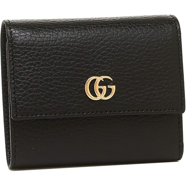 Amazon | [グッチ] 三つ折り財布 レディース GGマーモント ブラック