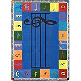 Joy Carpets Kid Essentials Music and Special Needs Elementary Note Worthy Rug Multicolored 5'4 x 7'8