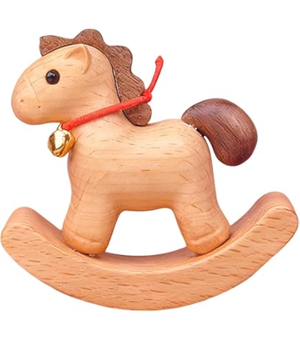 Amazon.co.jp: 木製 手作り ロッキング・ホース 木馬 おしゃれな置物