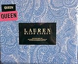 Lauren Ralph Lauren 4 Piece Queen Sheet Set Blue and White Paisley [並行輸入品]