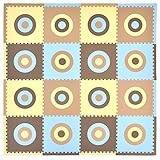 Tadpoles 16 Piece Squared Playmat Set, Blue/Brown by Tadpoles [並行輸入品]