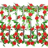 Topixプレミアム人工花ロマンチックローズ7 Big Heads Bounquet TOP-LONG-ROSE-RED