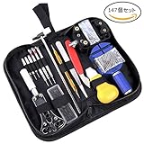 IDANA 時計修理 腕時計工具147点セット 腕時計ベルト調整 電池交換キット 裏蓋開け工具 バンド ベルト調整 ハイグレード 工具 専用ボックス ミニ精密ドライバー 交換ピン