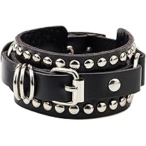 リベットバングル Amazon.co.jp: レザー スタッズ パンク ブレスレット スタッズ