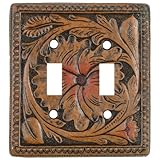 TooledレザーLodgeダブルスイッチプレートカバー – Western Decor