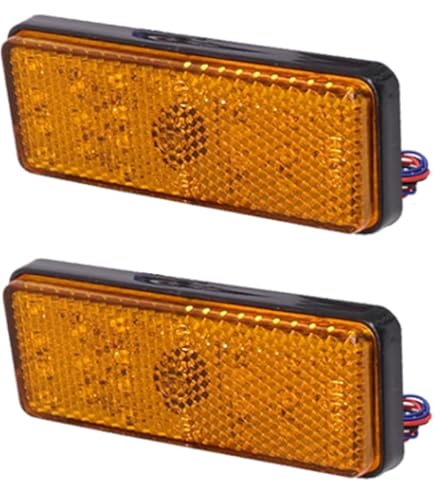 自動車用オレンジリフレクター Amazon | X-STYLE リフレクター オレンジ LED反射板 12V バイク