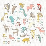 Oopsy Daisy Fine Art for Kids Zoo Alphabet Girlキャンバス壁アートby Nicole Larue 14 x 14" NB22496