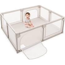BABY JOY Baby Playpen, 190 x 150 cm Baby Safety Play Yard Activity ...