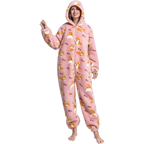 Bear Onesie Adult Globazoe Womens Fluffy Bear Onesie Pajamas,Shu