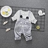 (プタス)Putars ベビー服 子供服 上下セット 二点セット 男の子 長袖 サロペット 猫柄 縞模様 可愛い オシャレ スポーツ 運動会 旅行 記念日 プレゼント 1-4歳