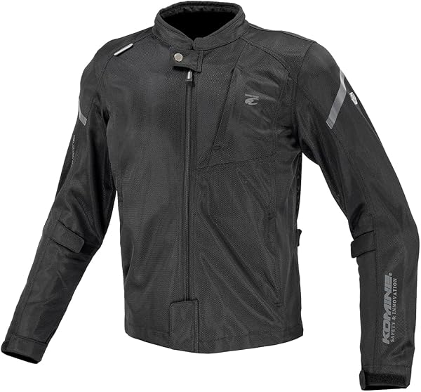 Komine JK-1283 07-1283 Protective Full Mesh Motorcycle Jacket Solid Black, Men's 2XL - 1