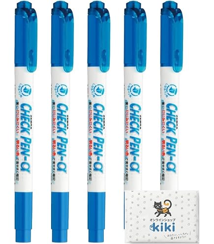Amazon.co.jp: ゼブラ 水性ペン 暗記用 チェックペン アルファ 青 5本