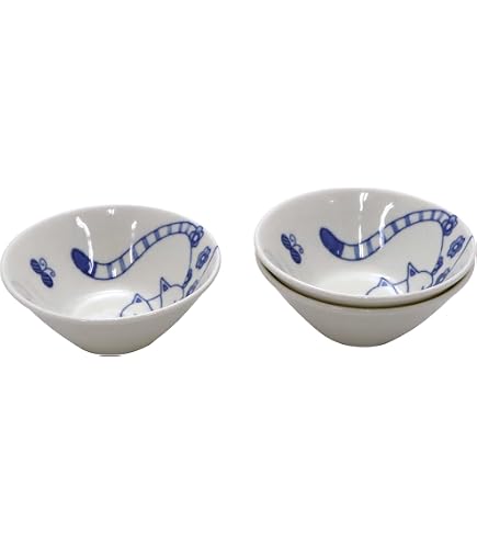 Amazon.co.jp: ヤマ吾陶器 ボウル 器 食器 セット 猫 和風 美濃焼