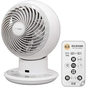 アイリスオーヤマ サーキュレーター アイ 静音 上下左右首振り 24畳 パワフル送風 DCモーター リモコン付き ホワイト PCF-SDC15T