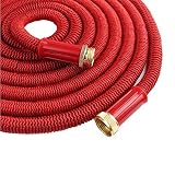 SoLed 2016 25' Expanding Hose, Strongest Expandable Garden Hose on the Planet. Solid Brass Ends, Dou