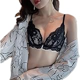 [Roseclub] ブラジャー&ショーツ 脇高 バイカラー総レース ノンワイヤーブラジャー ショーツ セット フルレース ブラジャー 下着 インナー ナイトブラ レース 授乳 上下セット 夜用 小胸 産後 NP1 レディース L(36) ブラック