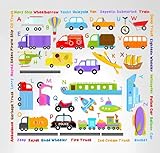 Innovative Stencils 3004 Cars Transportation Alphabet Peel and Stick Wall Nursery Kids Educational D