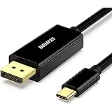 BENFEI 1.8m USB Type C - DisplayPort ケーブル【4K@60Hz 2K@144Hz UHD映像出力】タイプC to DisplayPort 変換アダプタ Thunderbolt 3/4 互換 iPhone 15 Pr