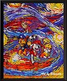 uhomate Paw Patrol壁装飾Vincent van Gogh starry nightポスターホームキャンバス壁アート記念ギフトベビーギフト子供部屋装飾用リビングルーム壁装飾a042 1