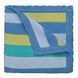 Elegant Baby 100% Cotton Sweater Knit Blanket, Blueberry Stripes, 30 X 40 by Elegant Baby