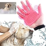 ペットブラシ 手袋 グローブ 犬と猫に使える お手入れ 抜け毛 ペット用ブラシ ペット服 ブラシ ペットのグローブブラシ ゴム ブルー グルーミング (ペット ブラシ#3)