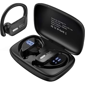 【最新版耳掛け式 Bluetooth イヤホン】 Occiam ワイヤレス イヤホン デジタルディスプレイチャージケース…