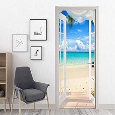 Amazon Co Jp ウォールステッカー おしゃれ 海 ビーチ 南国 砂浜 海岸 浜辺 夏 波 さざ波 壁紙 お風呂 トイレ ハワイ ハワイアン サーフ 西海岸 浜辺 青い 風景 インテリア 床 ブルー リゾート デコ シール 地面 ヤシの木 空 Diy