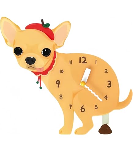 Amazon.co.jp: ワンちゃん 壁掛け時計 トイプードル 犬 おしゃれ 木製