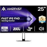 Amzfast 24.5インチ ゲーミングモニター 200Hz/FHD/1ms/Fast IPS/ 320cd/m²/124%sRGB/8Bit/HDR/低ブルーライト/フリッカーフリー/超薄メタルベース/HDMI2.0×2/DP1.4 x 1/VE