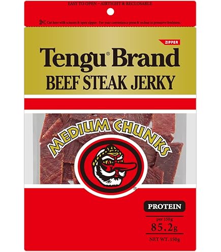 Tengu Brand Beef Steak Jerky 91g24個 Amazon.co.jp: Tengu Beef Jerky, Medium Chunk, Regular Hot