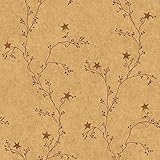 York Wallcoverings RF3526SMP Country Book Star Berry Vine Wallpaper Memo Sample, 8-Inch x 10-Inch, T