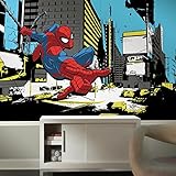 RoomMates jl1432 mスパイダーマンクラシックXLチェアレールPrepasted Mural 6 ' x 10.5 ' – ultra-strippable