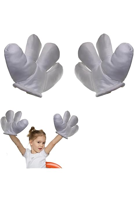 Dazzling Toys Jumbo Plush Costume Cartoon Hands With Four Fingers Large Sized White Gloves For Dress Up Parties Kids Events Amazon Com Au Fashion