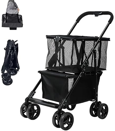 Amazon｜折りたたみ式ショッピングカート ショッピングトロリー 容量70
