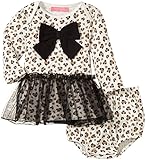 Isaac Mizrahi baby-girls Leopard Skirtedドレスボディスーツでおむつカバー、マルチ US サイズ: 0 - 3 months
